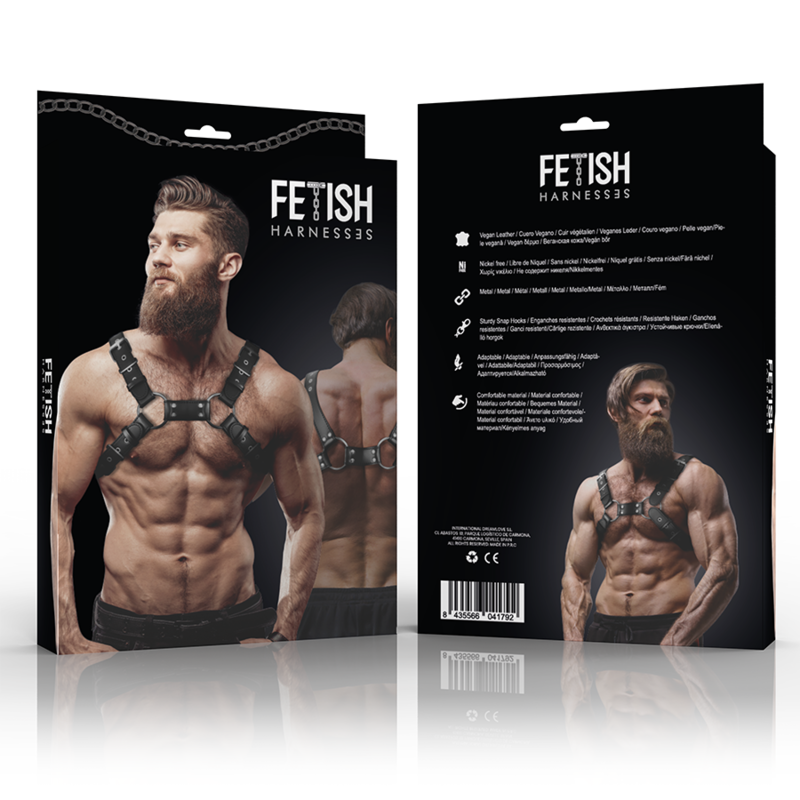 FETISH UNDERSODIG ATTITUDE - JUSTERBAR HERREBRYSTSELE I ØKO-LÆDER TIL BULLDOG