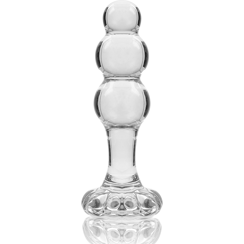 NEBULA-SERIEN FRÅ IBIZA - MODEL 1 ANALPLUG BOROSILIKATGLAS KLAR 10,5 CM -O- 3 CM
