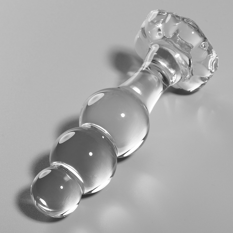 NEBULA-SERIEN FRÅ IBIZA - MODEL 1 ANALPLUG BOROSILIKATGLAS KLAR 10,5 CM -O- 3 CM
