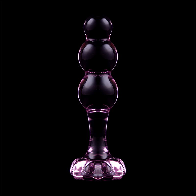 NEBULA-SERIEN FRÅ IBIZA - MODEL 1 ANALPLUG BOROSILIKATGLAS PINK 10,5 CM -O- 3 CM