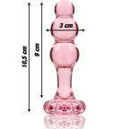NEBULA-SERIEN FRÅ IBIZA - MODEL 1 ANALPLUG BOROSILIKATGLAS PINK 10,5 CM -O- 3 CM