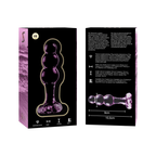 NEBULA-SERIEN FRÅ IBIZA - MODEL 1 ANALPLUG BOROSILIKATGLAS PINK 10,5 CM -O- 3 CM
