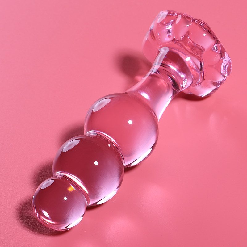 NEBULA-SERIEN FRÅ IBIZA - MODEL 1 ANALPLUG BOROSILIKATGLAS PINK 10,5 CM -O- 3 CM