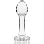 NEBULA-SERIEN FRÅ IBIZA - MODEL 2 ANALPLUG BOROSILIKATGLAS KLAR 11 CM -O- 3,5 CM