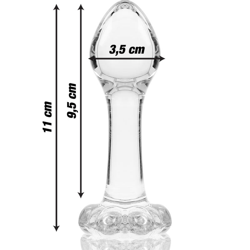 NEBULA-SERIEN FRÅ IBIZA - MODEL 2 ANALPLUG BOROSILIKATGLAS KLAR 11 CM -O- 3,5 CM