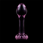 NEBULA-SERIEN AF IBIZA - MODEL 2 ANALPLUG BOROSILIKATGLAS PINK 11 CM -O- 3,5 CM