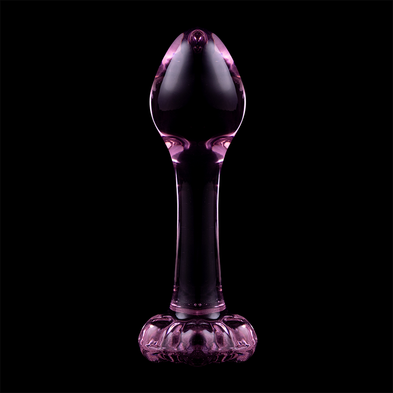 NEBULA-SERIEN AF IBIZA - MODEL 2 ANALPLUG BOROSILIKATGLAS PINK 11 CM -O- 3,5 CM