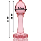 NEBULA-SERIEN AF IBIZA - MODEL 2 ANALPLUG BOROSILIKATGLAS PINK 11 CM -O- 3,5 CM