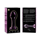 NEBULA-SERIEN AF IBIZA - MODEL 2 ANALPLUG BOROSILIKATGLAS PINK 11 CM -O- 3,5 CM