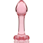 NEBULA-SERIEN AF IBIZA - MODEL 2 ANALPLUG BOROSILIKATGLAS PINK 11 CM -O- 3,5 CM