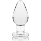 NEBULA SERIES BY IBIZA - MODEL 3 ANAL PLUG BOROSILICATE GLASS TRANSPARENT 11 CM -O- 5 CM