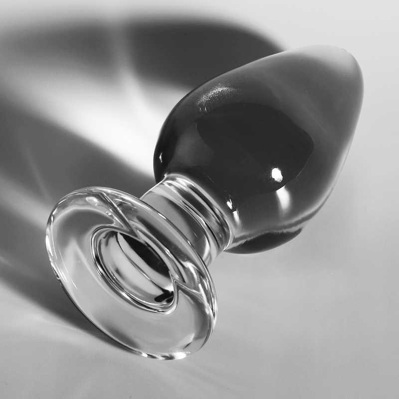 NEBULA-SERIEN FRÅ IBIZA - MODEL 3 ANALPLUG BOROSILIKATGLAS TRANSPARENT 11 CM -O- 5 CM