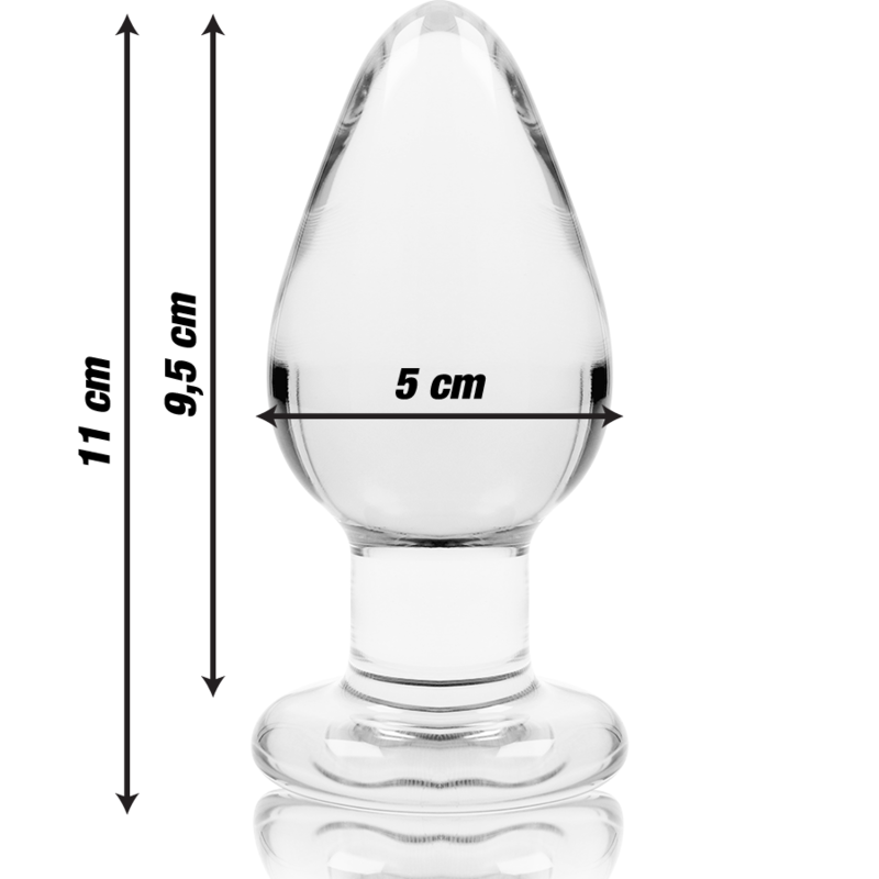 NEBULA-SERIEN FRÅ IBIZA - MODEL 3 ANALPLUG BOROSILIKATGLAS TRANSPARENT 11 CM -O- 5 CM