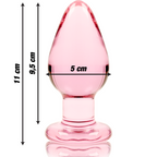 NEBULA-SERIEN AF IBIZA - MODEL 3 ANALPLUG BOROSILIKATGLAS PINK 11 CM -O- 5 CM