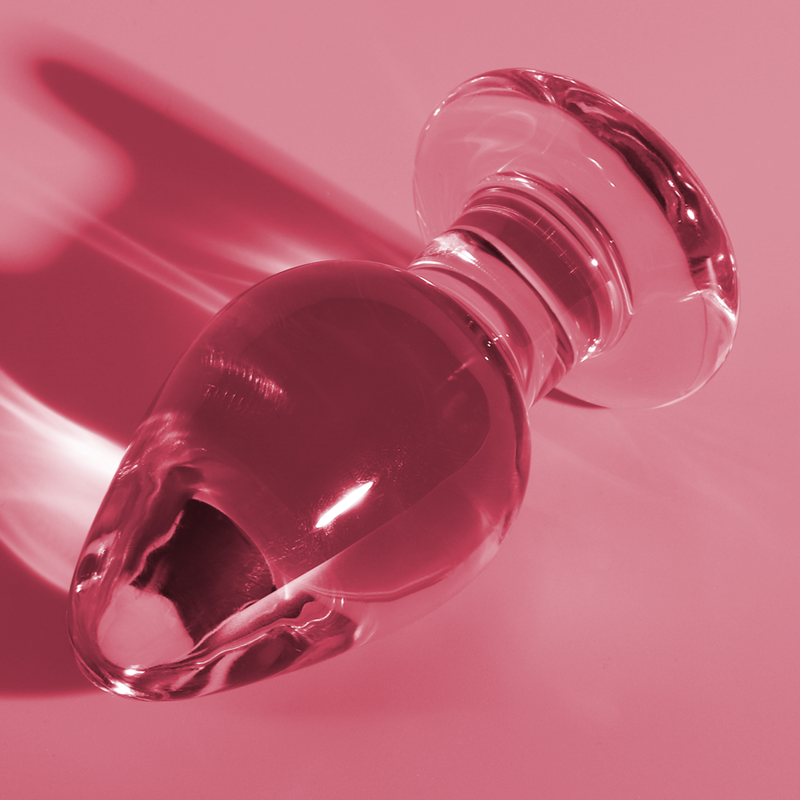 NEBULA-SERIEN AF IBIZA - MODEL 3 ANALPLUG BOROSILIKATGLAS PINK 11 CM -O- 5 CM