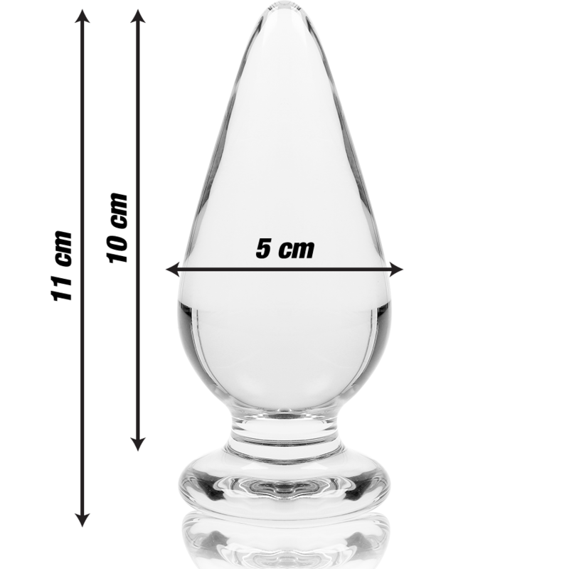 NEBULA-SERIEN FRÅ IBIZA - MODEL 4 ANALPLUG BOROSILIKATGLAS KLAR 11 CM -O- 5 CM