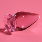 NEBULA-SERIEN AF IBIZA - MODEL 4 ANALPLUG BOROSILIKATGLAS PINK 11 CM -O- 5 CM