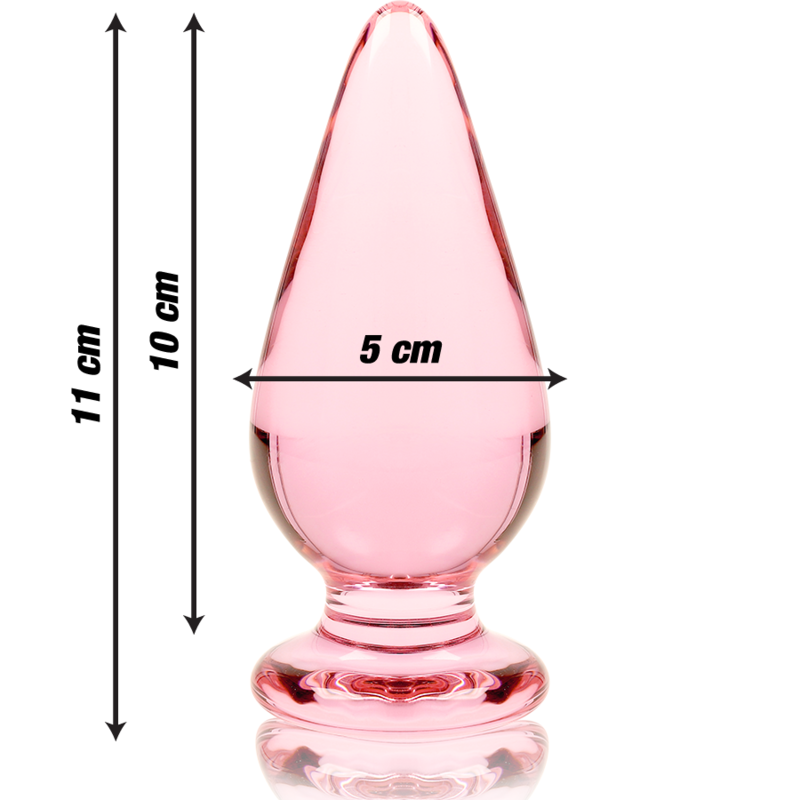 NEBULA-SERIEN AF IBIZA - MODEL 4 ANALPLUG BOROSILIKATGLAS PINK 11 CM -O- 5 CM