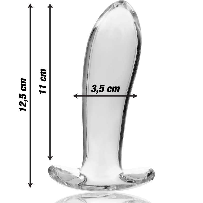 NEBULA-SERIEN FRÅ IBIZA - MODEL 5 ANALPLUG BOROSILIKATGLAS KLAR 12,5 CM -O- 3,5 CM