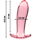 NEBULA-SERIEN AF IBIZA - MODEL 5 ANALPLUG BOROSILIKATGLAS PINK 12,5 CM -O- 3,5 CM