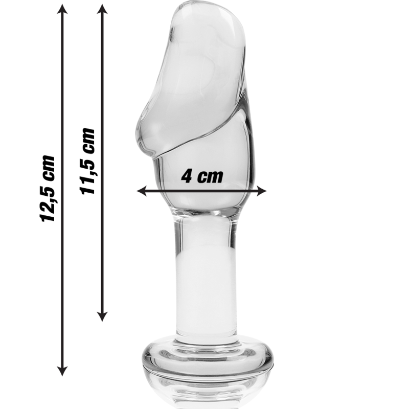 NEBULA-SERIEN FRÅ IBIZA - MODEL 6 ANALPLUG BOROSILIKATGLAS KLAR 12,5 CM -O- 4 CM