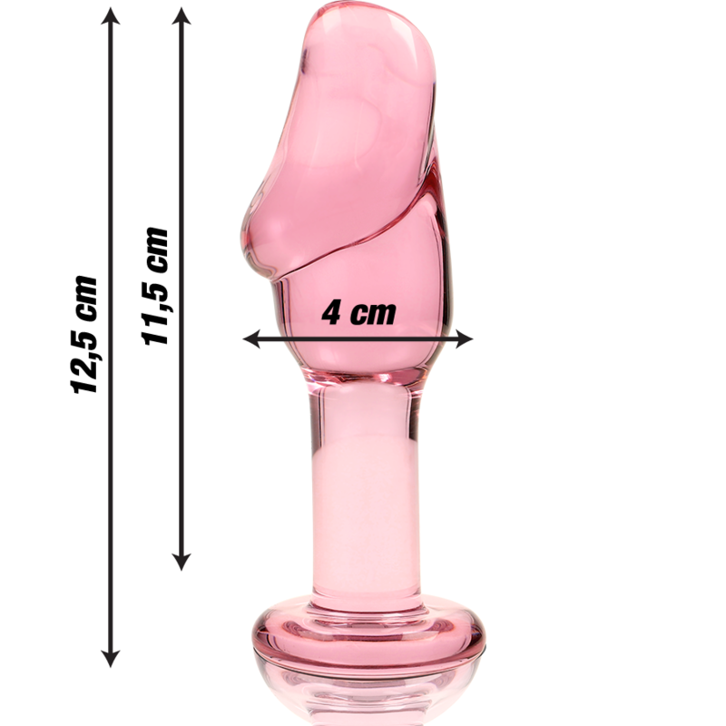 NEBULA-SERIEN FRÅ IBIZA - MODEL 6 ANALPLUG BOROSILIKATGLAS PINK 12,5 CM -O- 4 CM