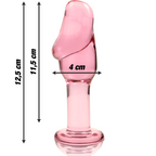 NEBULA-SERIEN FRÅ IBIZA - MODEL 6 ANALPLUG BOROSILIKATGLAS PINK 12,5 CM -O- 4 CM