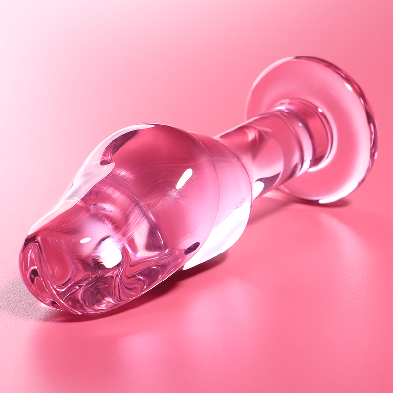 NEBULA-SERIEN FRÅ IBIZA - MODEL 6 ANALPLUG BOROSILIKATGLAS PINK 12,5 CM -O- 4 CM