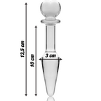 NEBULA-SERIEN FRÅ IBIZA - MODEL 7 ANALPLUG BOROSILIKATGLAS KLAR 13,5 CM -O- 3 CM