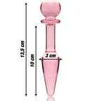 NEBULA-SERIEN AF IBIZA - MODEL 7 ANALPLUG BOROSILIKATGLAS PINK 13,5 CM -O- 3 CM