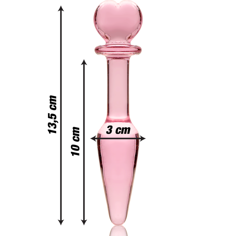 NEBULA-SERIEN AF IBIZA - MODEL 7 ANALPLUG BOROSILIKATGLAS PINK 13,5 CM -O- 3 CM