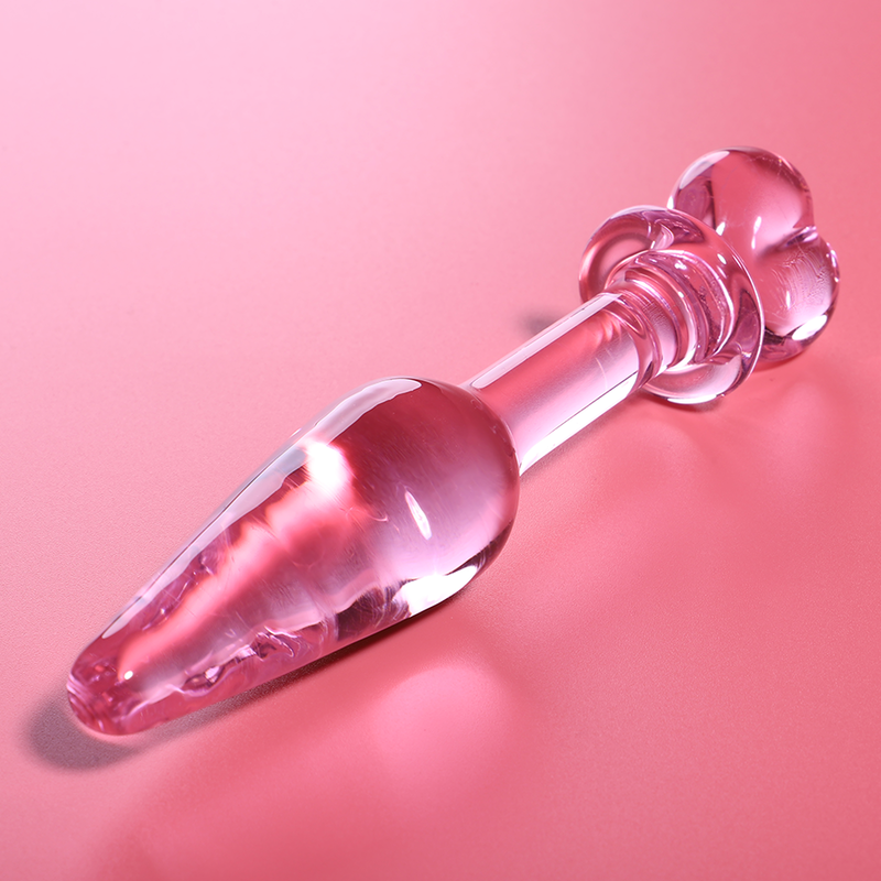 NEBULA-SERIEN AF IBIZA - MODEL 7 ANALPLUG BOROSILIKATGLAS PINK 13,5 CM -O- 3 CM