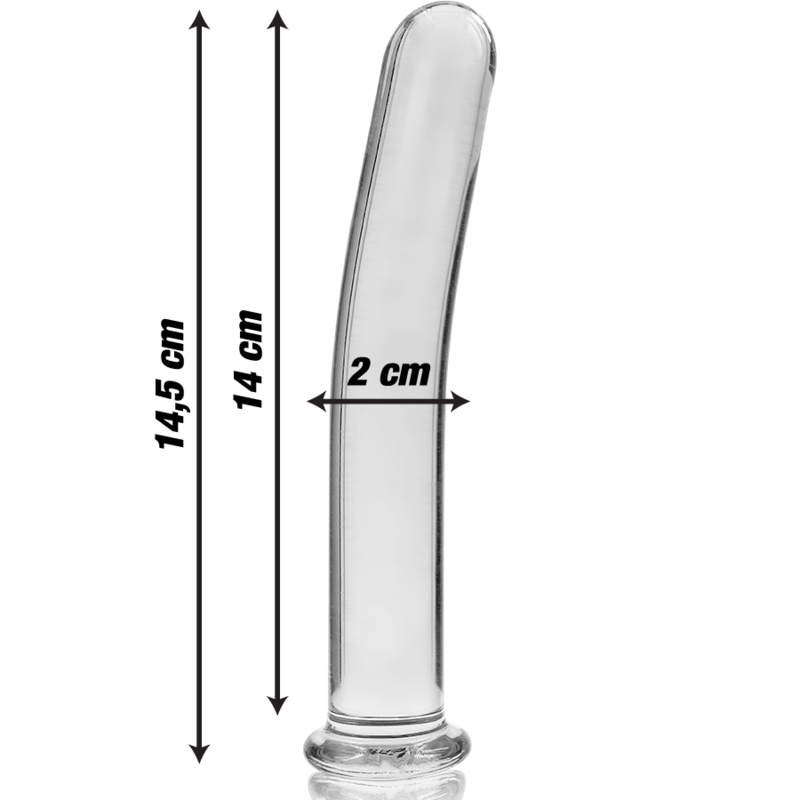 NEBULA-SERIEN FRA IBIZA - MODEL 8 DILDO BOROSILIKATGLAS KLAR 14,5 CM -O- 2 CM