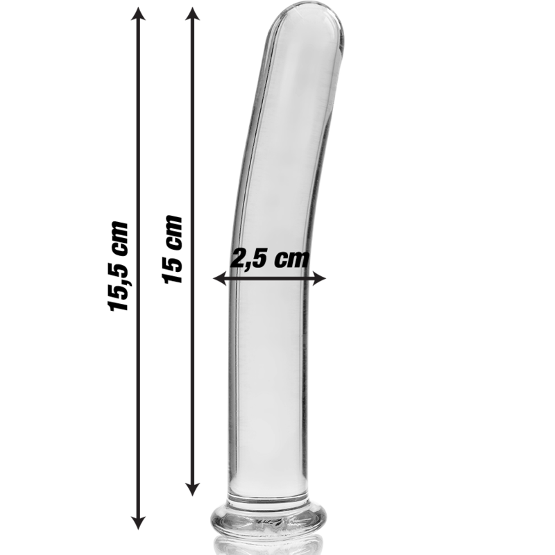 NEBULA-SERIEN FRA IBIZA - MODEL 9 DILDO BOROSILIKATGLAS KLAR 15,5 CM -O- 2,5 CM