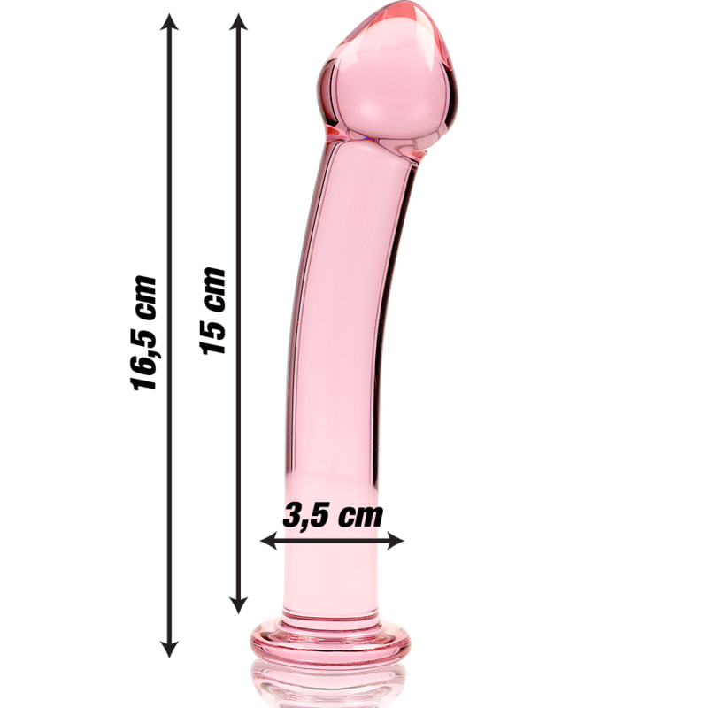 NEBULA-SERIEN FRA IBIZA - MODEL 11 DILDO BOROSILIKATGLAS PINK 16 CM -O- 3 CM