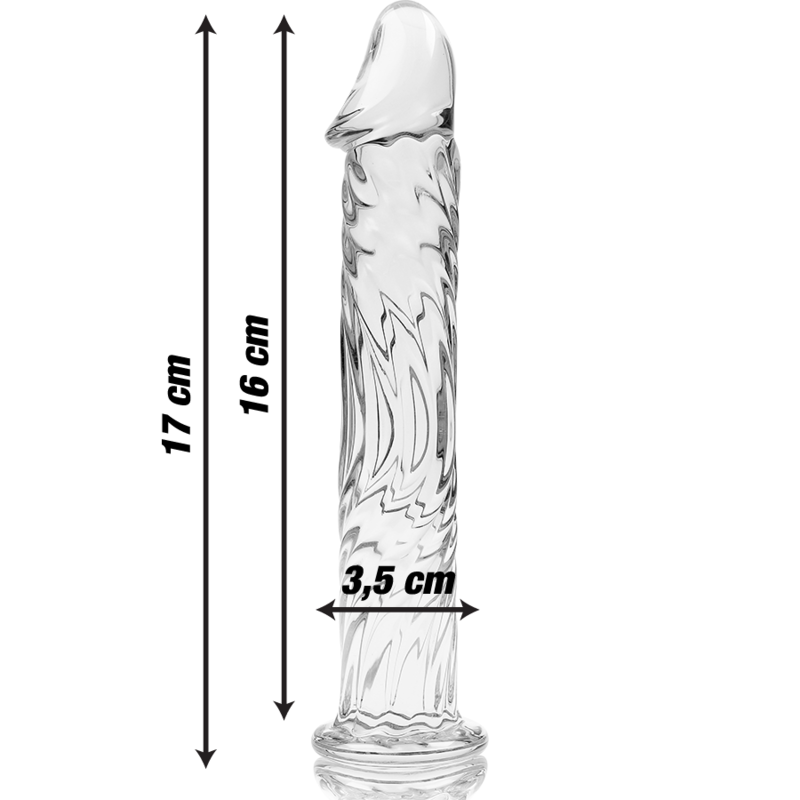 NEBULA-SERIEN FRA IBIZA - MODEL 12 DILDO BOROSILIKATGLAS KLAR 17 CM -O- 3,5 CM