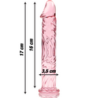 NEBULA SERIES BY IBIZA - MODEL 12 DILDO BOROSILICATE GLASS PINK 17 CM -O- 3.5 CM