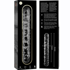 NEBULA SERIES BY IBIZA - MODEL 15 DILDO BOROSILICATE GLASS CLEAR 18.5 CM -O- 3 CM