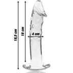 NEBULA SERIES BY IBIZA - MODEL 19 DILDO BOROSILICATE GLASS CLEAR 18.5 CM -O- 4 CM