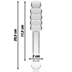 NEBULA SERIES BY IBIZA - MODEL 20 DILDO BOROSILICATE GLASS CLEAR 20.5 CM -O- 3 CM