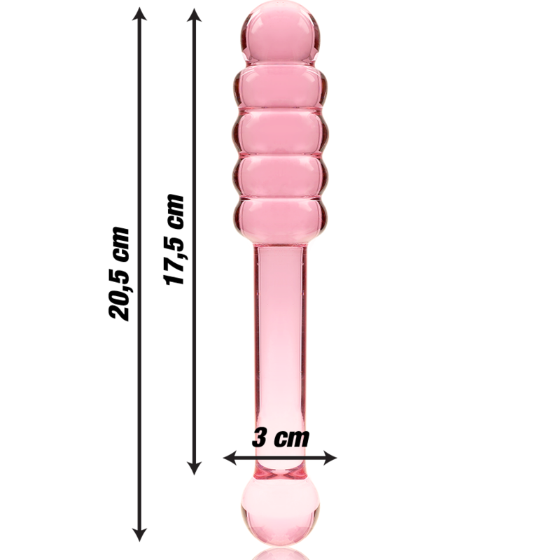 NEBULA-SERIEN FRA IBIZA - MODEL 20 DILDO BOROSILIKATGLAS PINK 20,5 CM -O- 3 CM