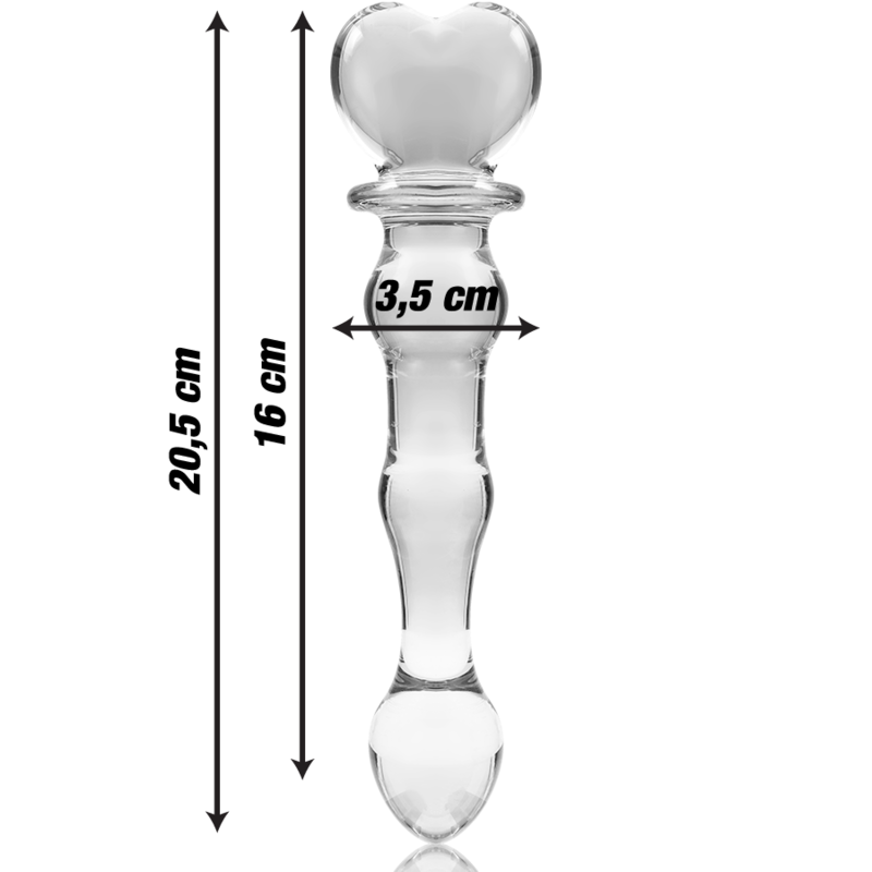 NEBULA-SERIEN FRA IBIZA - MODEL 21 DILDO BOROSILIKATGLAS KLAR 20,5 CM -O- 3,5 CM