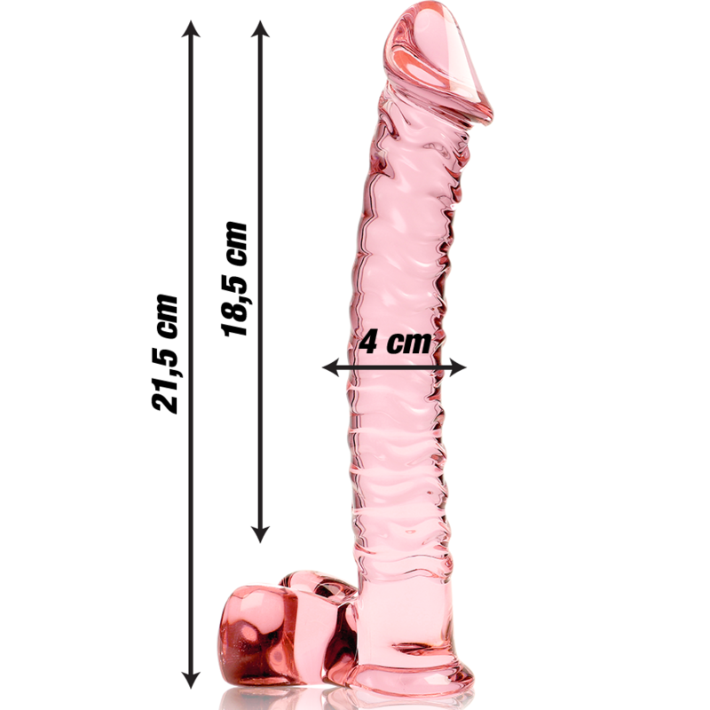 NEBULA-SERIEN FRA IBIZA - MODEL 23 DILDO BOROSILIKATGLAS PINK 21,5 CM -O- 4 CM