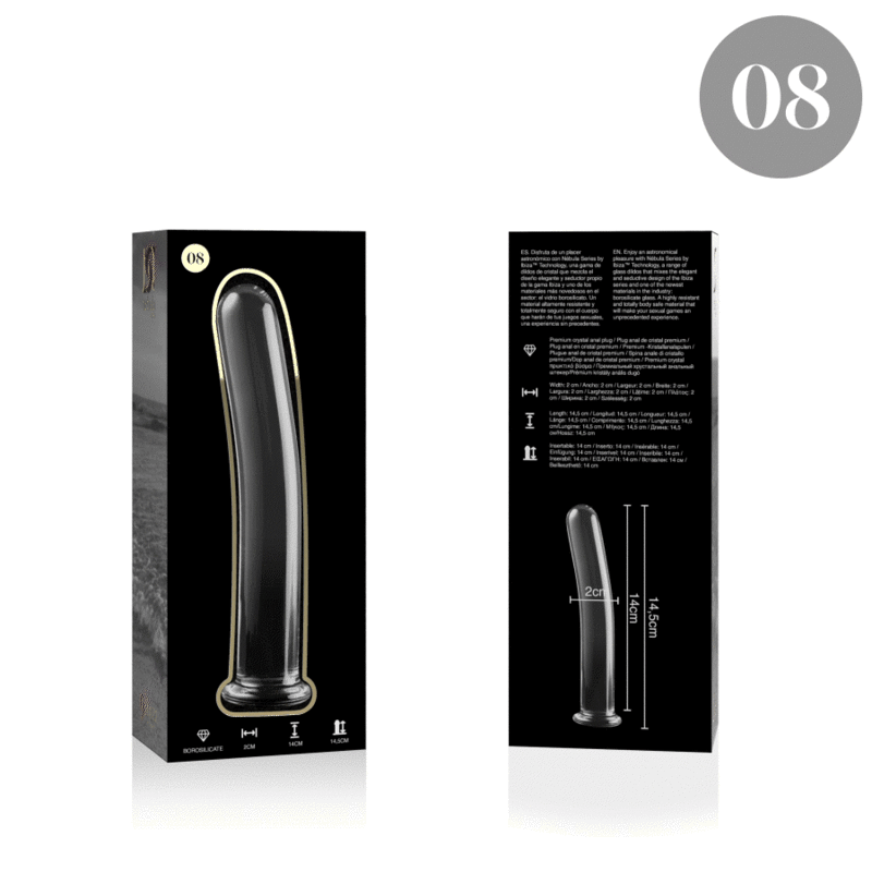 NEBULA-SERIEN FRA IBIZA - MODEL 8 DILDO BOROSILIKATGLAS KLAR 14,5 CM -O- 2 CM