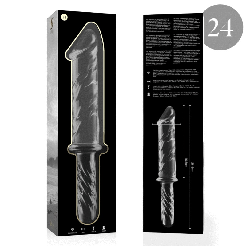 NEBULA-SERIEN FRA IBIZA - MODEL 24 DILDO BOROSILIKATGLAS KLAR 28,5 CM -O- 5 CM