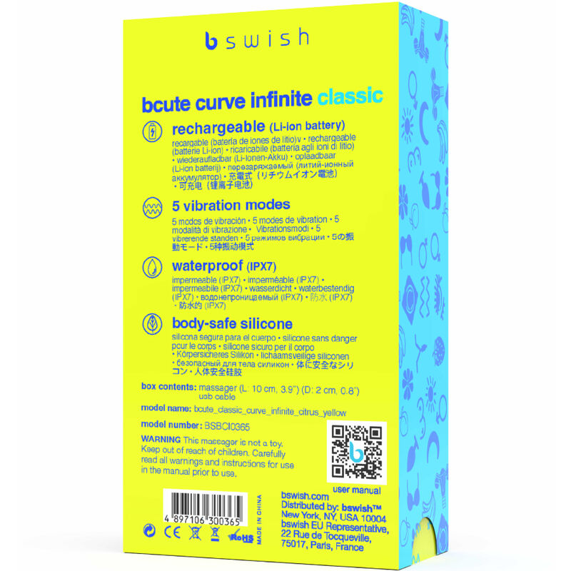 B SWISH - BCUTE CURVE INFINITE KLASSISK GENOPLADELIG SILIKONEVIBRATOR GUL