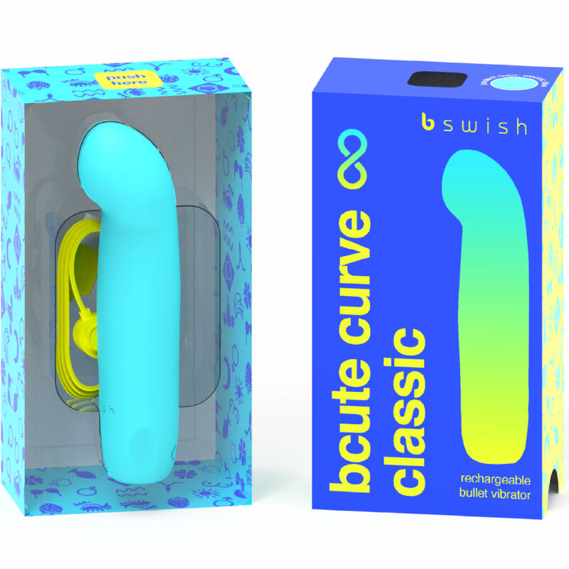 B SWISH - BCUTE CURVE INFINITE KLASSISK GENOPLADELIG VIBRATOR BLÅ SILIKONE