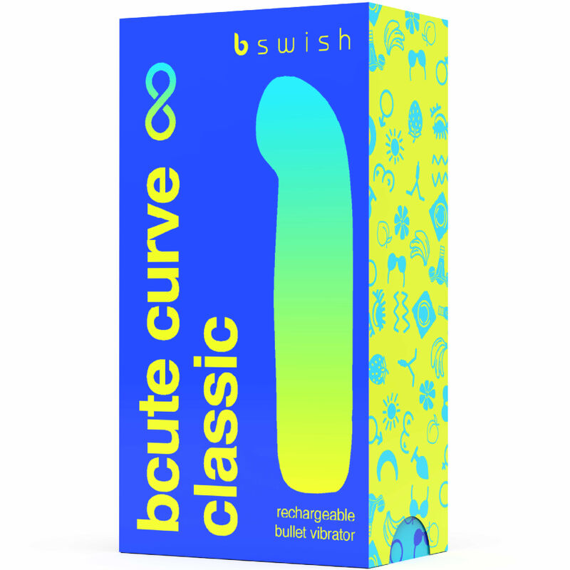 B SWISH - BCUTE CURVE INFINITE KLASSISK GENOPLADELIG VIBRATOR BLÅ SILIKONE