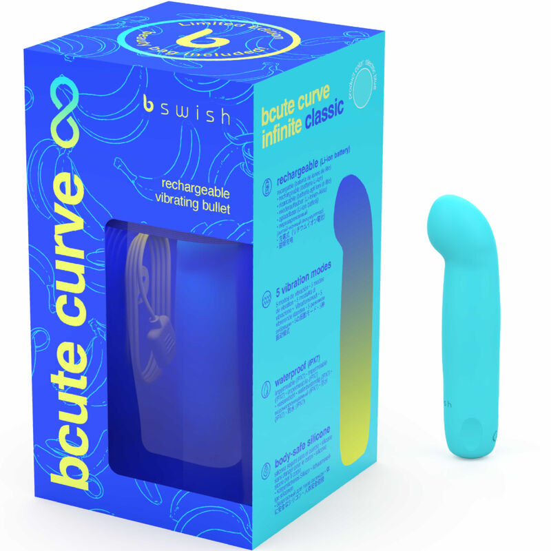 B SWISH - BCUTE CURVE INFINITE CLASSIC LIMITED EDITION BLÅ SILIKONE GENOPLADELIG VIBRATOR