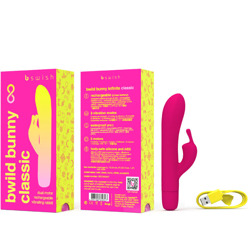 B SWISH - BWILD BUNNY INFINITE KLASSISK GENOPLADELIG VIBRATOR PINK SILIKONE